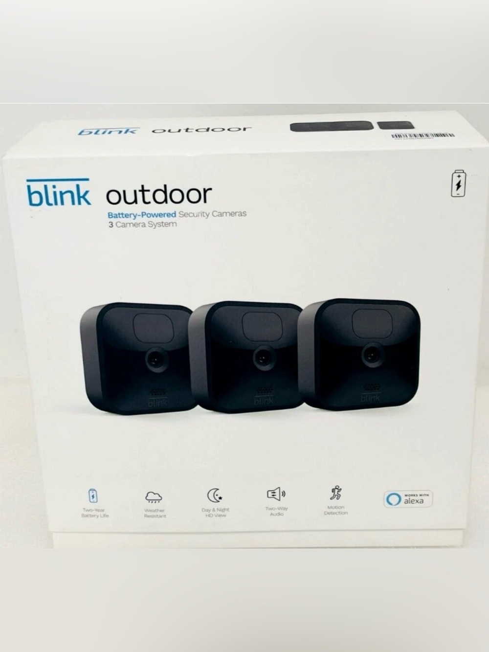 Link Blink Outdoor Battery-Powered Security Camera in Black (3rd Gen) 3 Pack